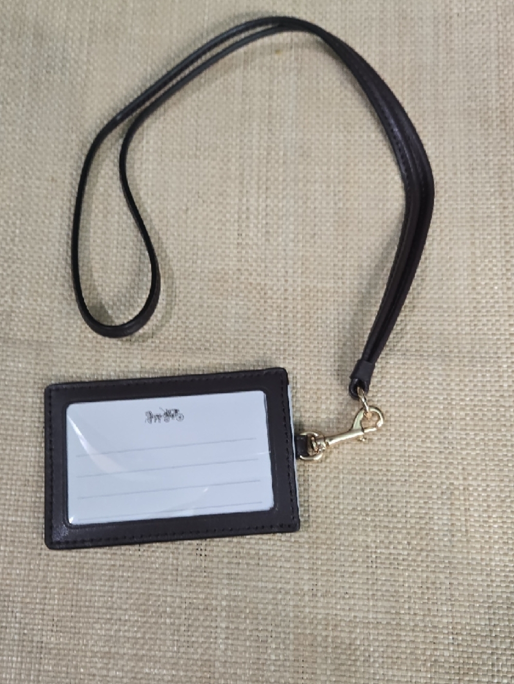 Coach Brown Floral Leather Lanyard Card Holder - Picture 5 of 6